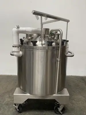 USED ABEC STAINLESS TECHNOLOGY CV-24300-1 300 LITER JACKETED CRYO VESSEL -112° F TO 280° F