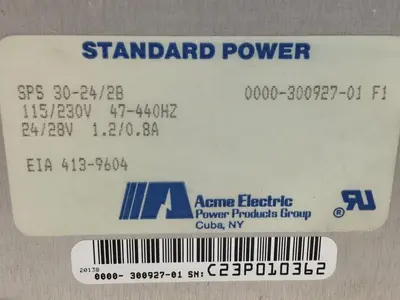 USED ACME ELECTRIC SPS 30-24/28