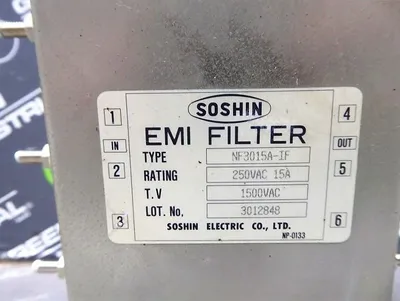 Soshin NF3015A-IF EMI Filter 250VAC 15A 1500 VAC Used