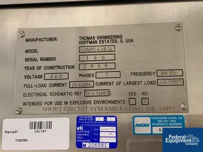 USED Thomas Processing 24" Thomas Engineering coating pan, Model COMPULAB24, S/S