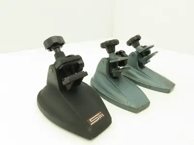 SPI 12-460 Cast Iron Micrometer Stand W/Padded Jaws Open To 20mm Lot of 3