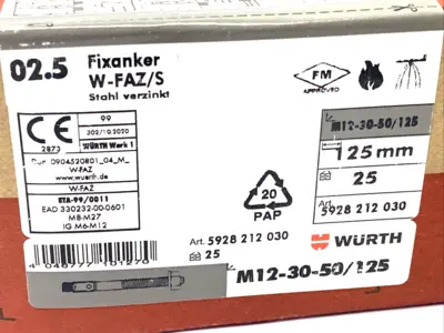 NEW WURTH M12-30-50/125, W-FAZ/S