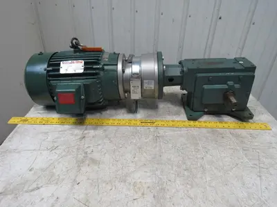 Dodge Reliance C262B15N180KL1 3HP 460V 15:1 Ratio Dual Shaft Gearmotor W/Brake