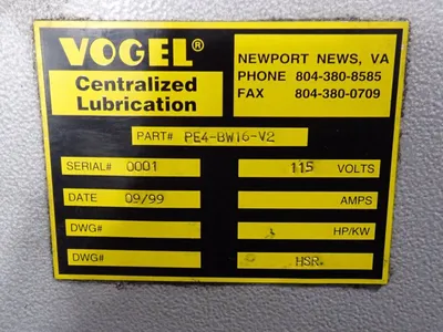 Used 1999 VOGEL PE4BW16V2 Pumps Ohio US | HGR 24 #870771