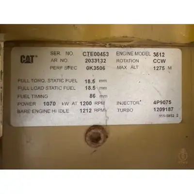 New | in-Stock CAT 3512B TA, V-12, 4-STROKE, WATER-COOLED DIESEL Diesel Generators Texas US | Oil The Woodlands Group #1501414