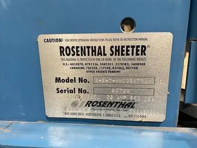 Used ROSENTHAL WA-S-7_HHUBSHTRAAA024 Sheeters Pennsylvania US | Global Equipment International, LLC #191559
