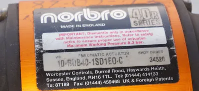USED NORBRO 10-RDB40-1SD1E0-C PNEUMATIC ACTUATOR 10RDB401SD1E0C