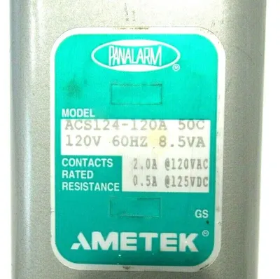 NEW AMETEK PANALARM ACS124-120A RELAY 120V 60HZ 8.5VA ACS124120A