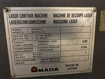 USED 2001 AMADA PULSAR 2415III