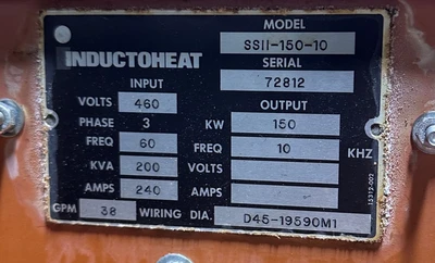 INDUCTOHEAT 150KW INDUCTION HARDENER SYSTEM