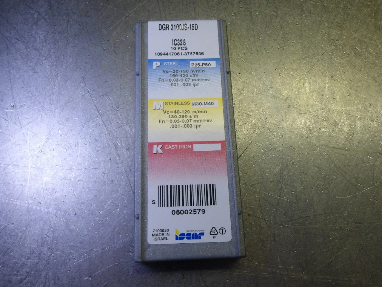Iscar Carbide Grooving Inserts QTY10 DGR 3100JS-15D IC328 (LOC901)