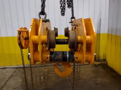 10 TON HARRINGTON MODEL #SHB100 CHAIN HOIST & TROLLY: YOBRO #25080
