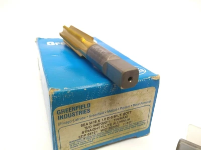NEW GREENFIELD INDUSTRIES M16 X 1.0 D-5 BOTTOMING TAP TIN/MAXI ALUMINUM STRAIGHT 6 FLUTE