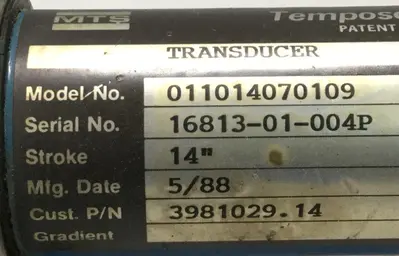 Used MTS 11014070109 Transducers Michigan US | Ideal Machinery #1250185