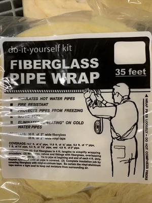 Fiberglass Pipe Wrap, 3"x 35’ (Lot Of 7) Fast Shipping!