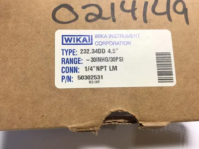 Wika 50302531 – 232.34DD 4.5″ Pressure Gauge 1/4″ NPT LM -30INHG/30PSI 316SS Conn
