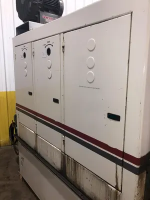 63" MIDWEST AUTOMATION MODEL #N3-6375 3 HEAD WET TYPE BELT DEBURRING GRINDER MACHINE: STOCK 18225