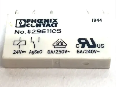 USED PHOENIX CONTACT RELAY 24VDC COIL SPDT 6A 250VAC 2961105 LOT OF 5