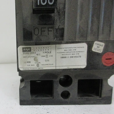 FPE CED 100 Amp Breaker