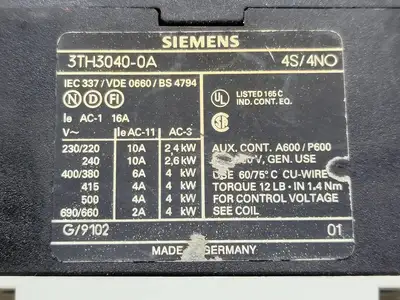 USED SIEMENS 3TH3040-0AK6
