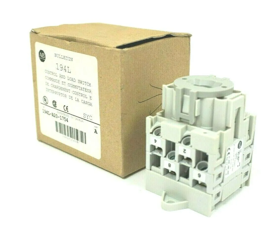 NEW ALLEN BRADLEY 194L-A20-1754 CONTROL AND LOAD SWITCH 194LA201754