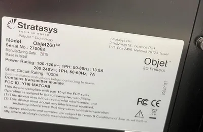 2015 STRATASYS CONNEX 3 OBJET500 3D Printers | Bayou Machinery (2)