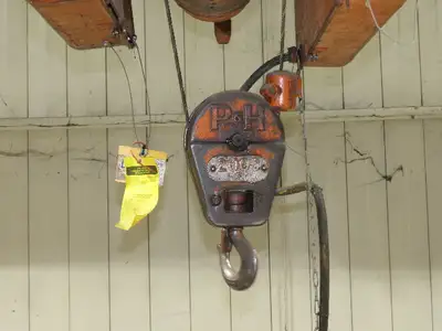Cleveland Tramrail P&H 1 Ton Single Girder Underhung Bridge Crane 43' 8" Span
