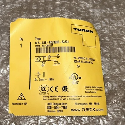 NEW Turck BI5G18RDZ30X2B3331