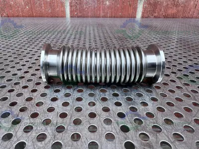 Stainless Steel Bellows Flexible Vacuum Hose 5" w/ KF25 Fitting