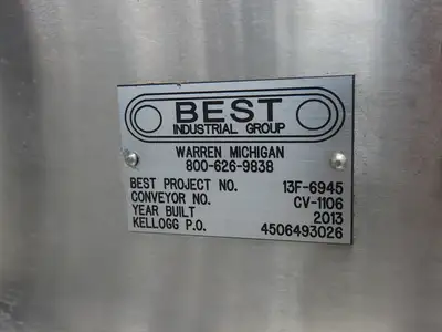 Best Industrial 12"x 57" Stainless Washdown Portable Belt Conveyor 480V 3PH
