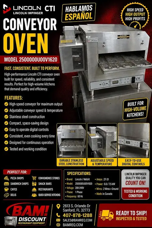 Used LINCOLN 2500000U00V1620 Bakery Equipment Florida US | BAM Discount Restaurant Equipment #1128902