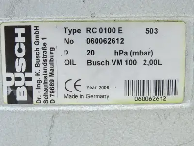 Used BUSCH _UNKNOWN_ Vacuum Pumps Indiana US | Arrow Industrial #1367442