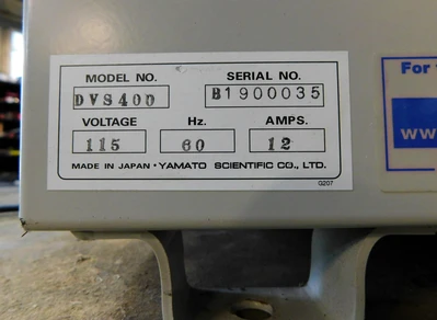 USED YAMATO DRYING OVEN DVS 400