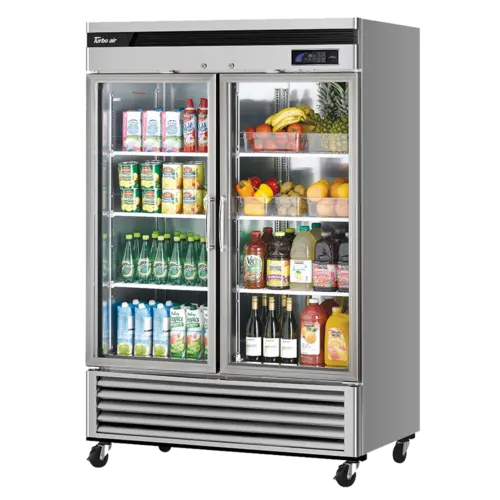 Turbo Air TSR-49GSD-N 54 3/8" Two Section Reach In Refrigerator, (2) Left/Right Hinge Glass Doors, 115v