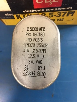 New | in-Stock Cornell Dubilier KTN12.5-37PI Capacitors Indiana US | J&J Industrial Supply #520818