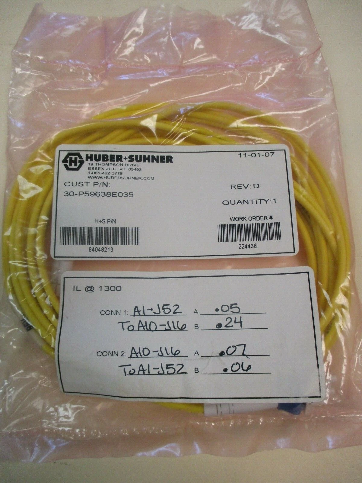 NEW Huber Suhner 30-P59638E035