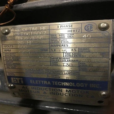 20 HP TEXP Electric Motors