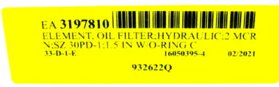 NEW PARKER 932622Q HYDRAULIC FILTER