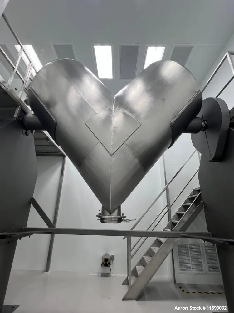 Used Bush 125 Cubic Foot Stainless Steel V Blender | Industrial Sanitary Powder Blender