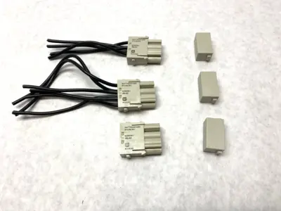 USED HARTING HOOD CONNECTOR ASSEMBLY W/ 3X 09140063041 PROTECTED MODULES