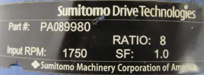 NEW SUMITOMO CNFJS-6075-8 GEAR REDUCER 8:1 PA089980 CNFJS60758