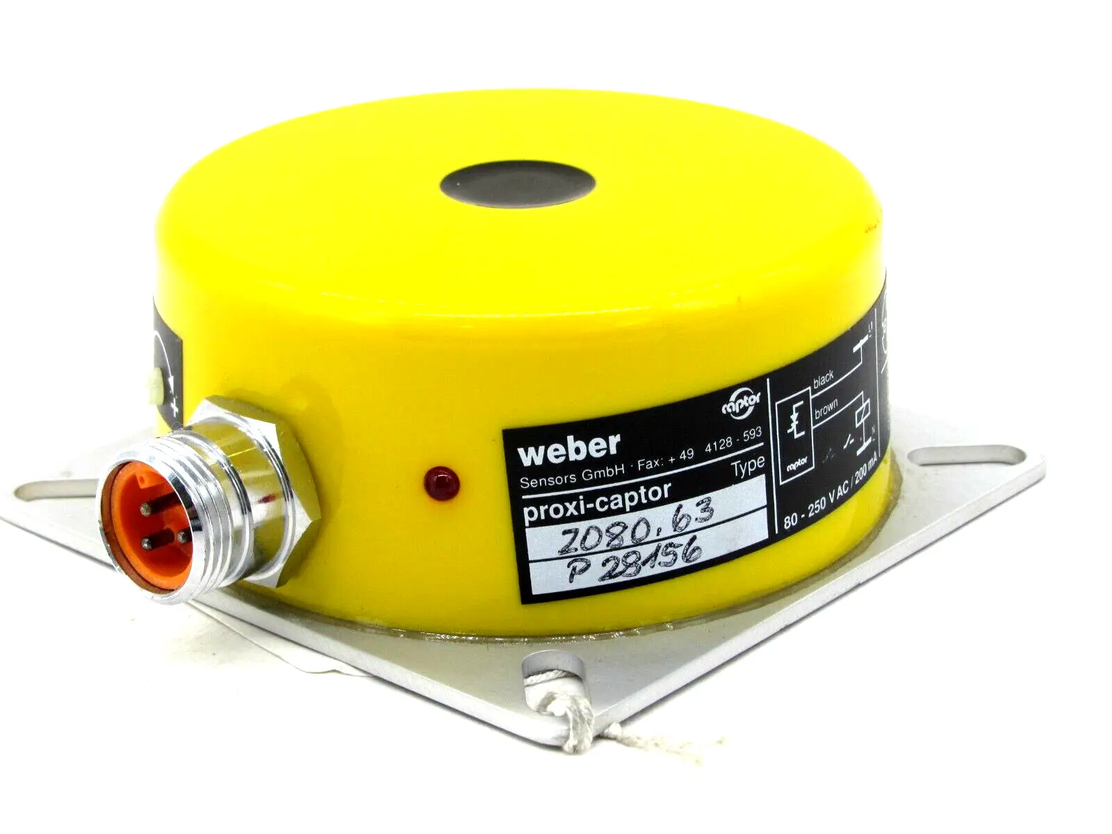 NEW WEBER 2080.63 PROXI- CAPTOR PROXIMITY SWITCH 80-250VAC 208063