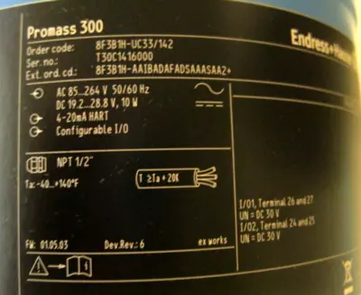 NEW Endress+Hauser 8F3B1H-UC33/142