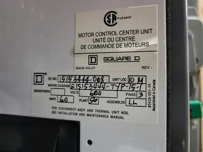 USED SQUARE D MODEL 6