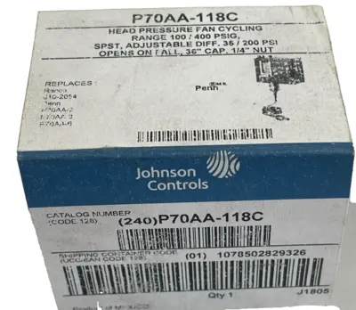 NEW JOHNSON CONTROLS P70AA-118C FAN CYCLING CONTROL P70AA118C