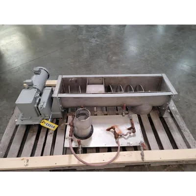 Used 9" Dia X  32" Long Stainless Steel Screw Auger Feeder