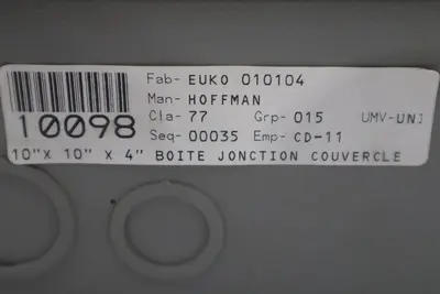 Hoffman 10N104 Nema Type 1 Enclosure 10" x 10" x 4" NEW OPEN BOX GF981