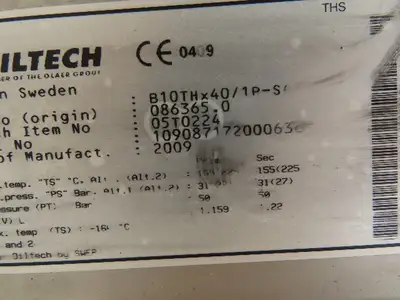 B10THX40/1P-SC-S Brazed Plate Heat Exchanger Oil & Water 31 Bar Max