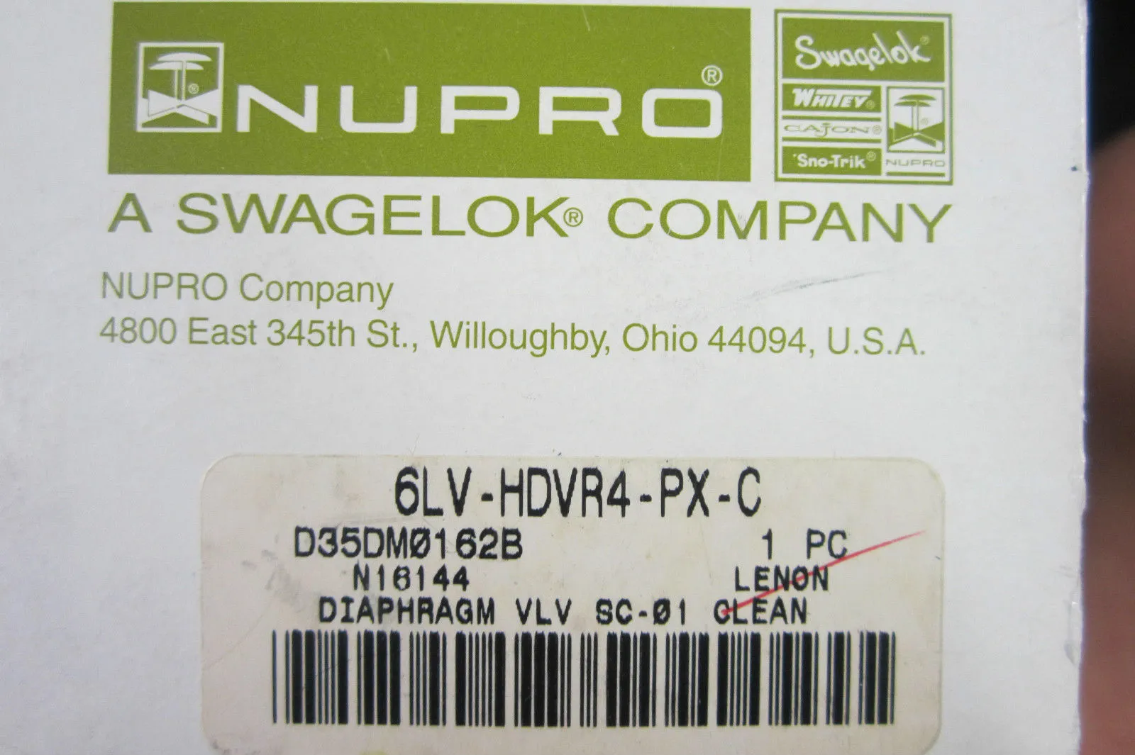 NEW NUPRO 6LV-HDVR4-PX-C DIAPHRAGM VALVE 6LVHDVR4PXC