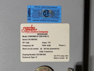 Used BENSHAW CFMVRMX18-1250-4160-12 Switchgears British Columbia CA | Lenmark #240233
